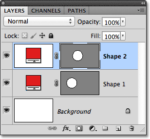 A second Shape layer appears in the Layers panel. Image © 2011 Photoshop Essentials.com