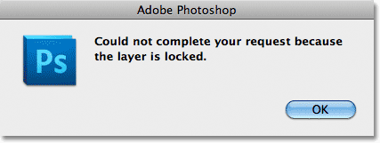 Could not complete your request because the layer is locked. Image © 2011 Photoshop Essentials.com