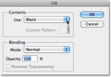 The Fill dialog box in Photoshop. Image © 2011 Photoshop Essentials.com