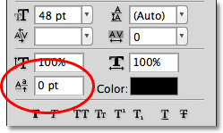 The Baseline Shift option in the Character panel in Photoshop. Image © 2011 Photoshop Essentials.com