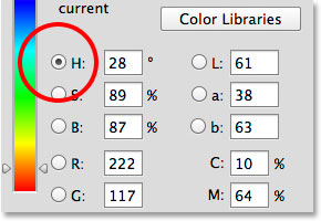The Color Picker is set to Hue by default. 