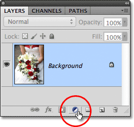 The New Adjustment Layer icon in the Layers panel. Image © 2012 Photoshop Essentials.com