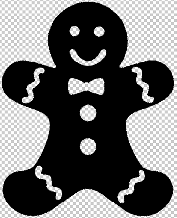 Adobe Photoshop tutorial image: The completed gingerbread man shape.
