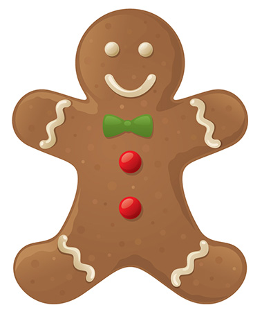 A photo of a gingerbread man.