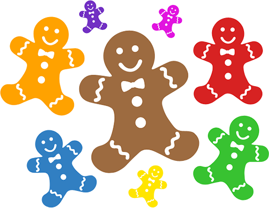 Adobe Photoshop tutorial image: Adding several more gingerbread men to my document.