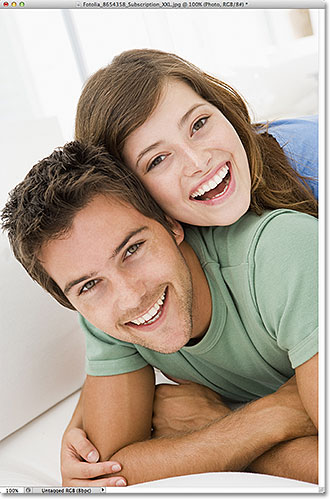 A photo of a young couple. Image licensed from Fotolia by Photoshop Essentials.com