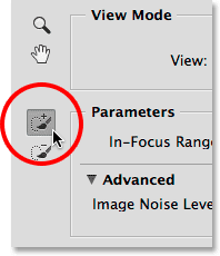 Selecting the Focus Area Add Tool. 