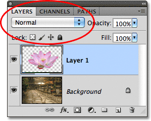 The Layers panel in Photoshop. Image © 2011 Photoshop Essentials.com