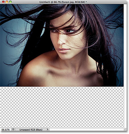 Only the selected layer is now visible in the document. Image © 2011 Photoshop Essentials.com