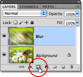 The Layer Mask icon in the Layers panel in Photoshop. Image © 2011 Photoshop Essentials.com
