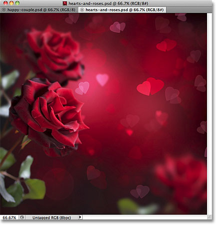 Hearts and roses. Image © 2011 Photoshop Essentials.com