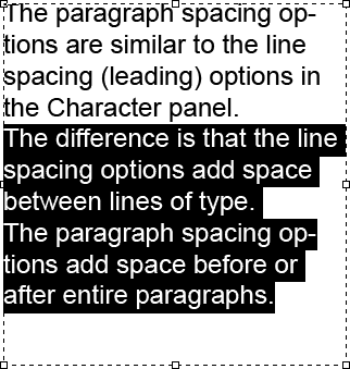 Selecting two of the three paragraphs in the text box. Image © 2011 Photoshop Essentials.com