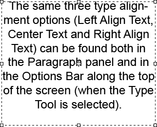 An example of center aligned paragraph type in Photoshop. Image © 2011 Photoshop Essentials.com