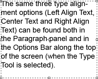 An example of left aligned paragraph type in Photoshop. Image © 2011 Photoshop Essentials.com
