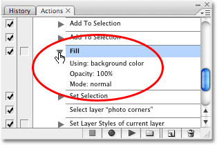 The second Fill step controls the color of the photo corners. Image copyright © 2008 Photoshop Essentials.com