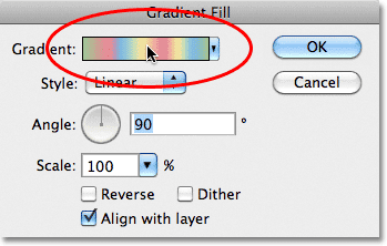 Photoshop Gradient Fill dialog box. Image © 2011 Photoshop Essentials.com