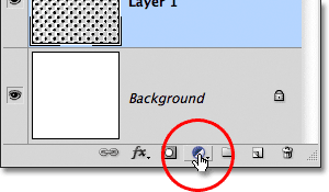 Photoshop New Fill or Adjustment Layer icon in the Layers panel. Image © 2011 Photoshop Essentials.com