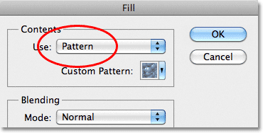 Photoshop fill with pattern. Image © 2011 Photoshop Essentials.com
