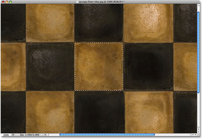 The tile is now selected. Image © 2009 Photoshop Essentials.com