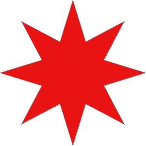 An 8-pointed star shape drawn with the Polygon Tool in Photoshop. Image © 2011 Photoshop Essentials.com