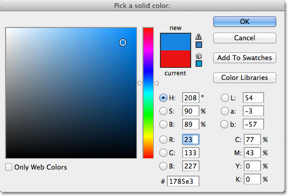 The Color Picker in Photoshop. Image © 2011 Photoshop Essentials.com