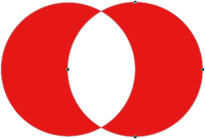 The two vector shapes with Exclude Overlapping Shape Areas selected. Image © 2011 Photoshop Essentials.com