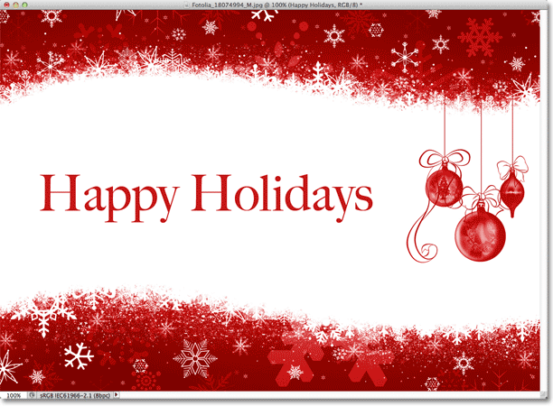 A Happy Holidays design. Image © 2011 Photoshop Essentials.com