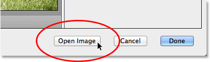 The Open Image button in Camera Raw. Image © 2013 Photoshop Essentials.com