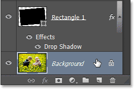 Selecting the Background layer in the Layers panel. Image © 2013 Photoshop Essentials.com