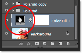 Double-clicking on the Fill Layer's color swatch. Image © 2014 Photoshop Essentials.com