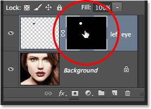 Making sure the layer mask, not the layer, is selected. Image © 2014 Photoshop Essentials.com.
