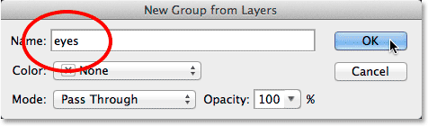 Naming the new layer group. Image © 2014 Photoshop Essentials.com.