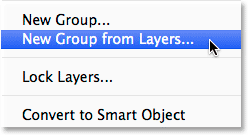 Selecting New Group from Layers. Image © 2014 Photoshop Essentials.com.