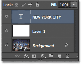 The Layers panel showing the new Type layer. Image © 2013 Photoshop Essentials.com.