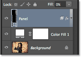 The Layers panel after toggling the layer effects closed. Image © 2014 Photoshop Essentials.com.