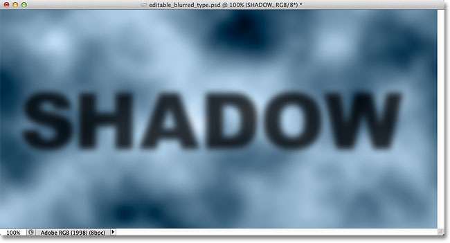 The blurred shadow text is now fully visible. 