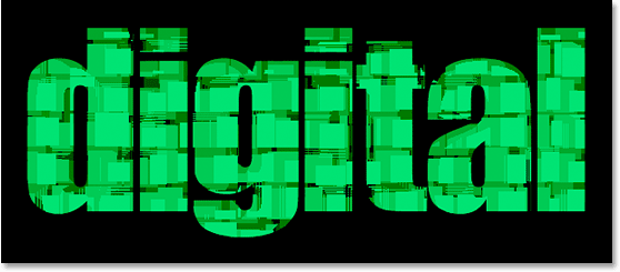 Adobe Photoshop Text Effects: The text after deleting the white areas once again.