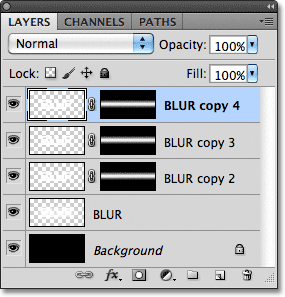 Making another copy of the blurred text layer. Image © 2011 Photoshop Essentials.com.