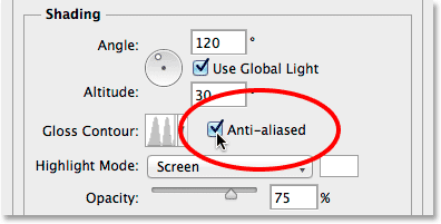 Selecting the Anti-aliased option. 