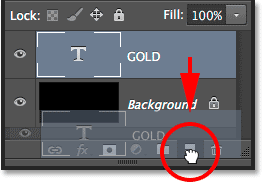 Dragging the Type layer onto the New Layer icon. 