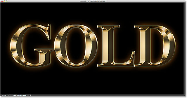 The gold text effect is nearly complete. 