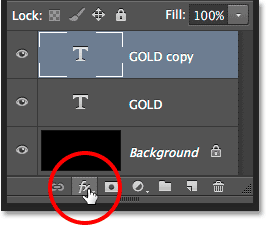 Clicking the Layer Styles icon. 