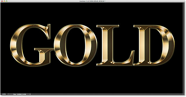 The gold text effect so far. 