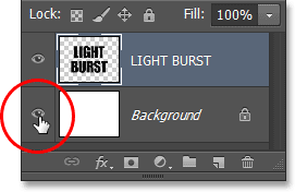 Clicking the Layer visibility icon. Image © 2013 Photoshop Essentials.com