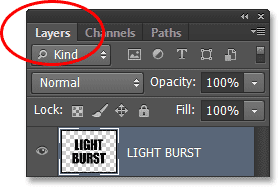 Selecting the Layers panel. Image © 2013 Photoshop Essentials.com