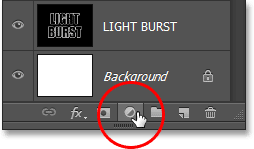 Clicking the New Fill or Adjustment Layer icon in the Layers panel. Image © 2013 Photoshop Essentials.com