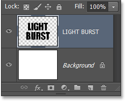 The Layers panel showing the rasterized Type layer. Image © 2013 Photoshop Essentials.com