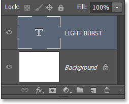 The Layers panel showing the text on a Type layer. Image © 2013 Photoshop Essentials.com