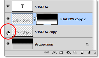 The layer visibility icon. Image © 2010 Photoshop Essentials.com.