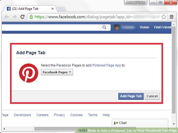 Image titled Add a Pinterest Tab to Your Facebook Fan Page Step 2